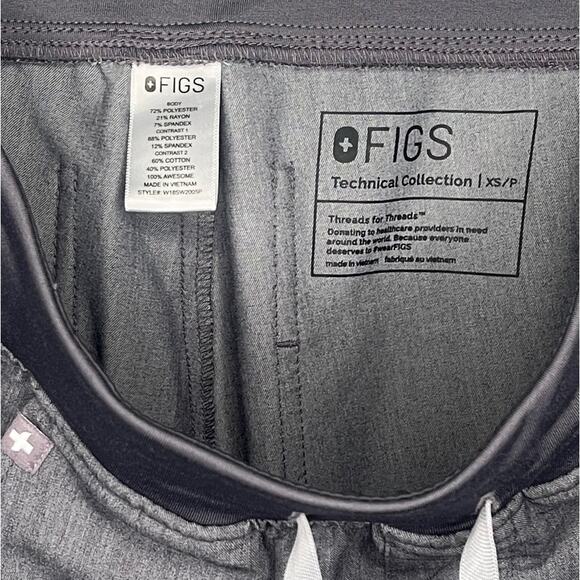 Figs women’s grey scrub pants jogger drawstring elastic waist 5 pockets XS - Picture 5 of 8
